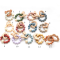 Animals Silicone Natural Beech Wood Baby Teething Ring