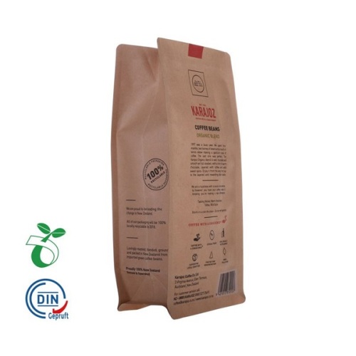 Sac en papier Kraft biodégradable pour poche à fond plat Recycable