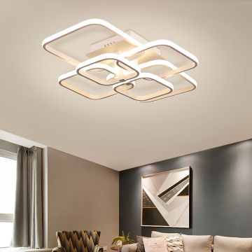 Modern Nordic Square Aluminum White LED Ceiling Lights for Bedrooms
