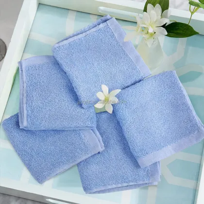 Custom Logo Luxury Bamboo Fiber Bath Towel - Small Baby Sky Blue