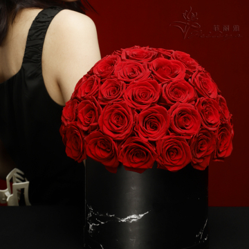 Customized Eternal Rose Gift Set - 39pcs Real Preserved Roses in Marble Box