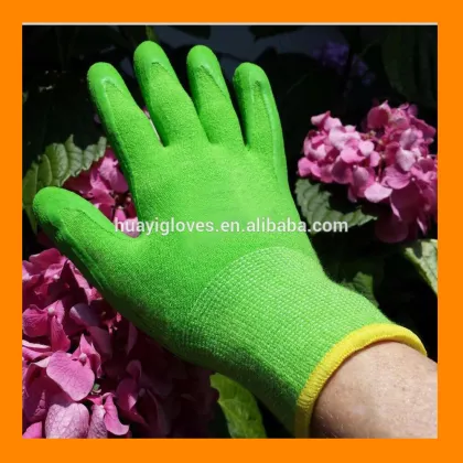 Green Palm Covered Latex Gardening Gloves Specialist Foam Latex on the Palm and Finger Tips for Maximum Dexterity
