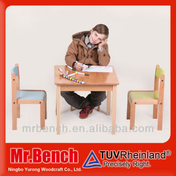 Children table and chair for kids of wooden