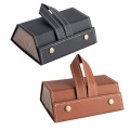 3 Slots Travel Sunglasses Case Portable Foldable PU Leather Eyeglasses Organizer Storage Eyewear Holder Hanging Display