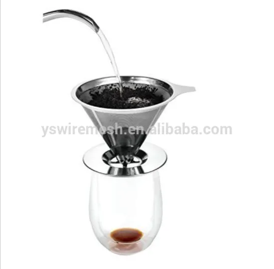 YS manufacturer Best Pour over coffee brewer with reusable mesh filter cone dripper