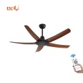 Smart Wood Grain Ceiling Fan Features Energy Saving