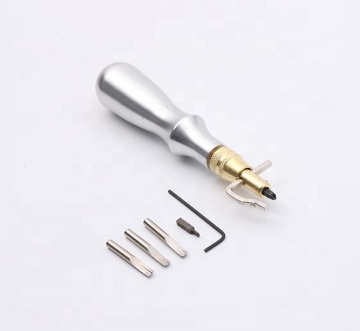 Yifeng Leder Bastelstich -Groover -Werkzeug mit Metall -Finish -Griff
