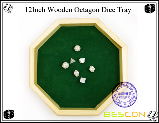 12Inch Wooden Octagon Dice Tray-2