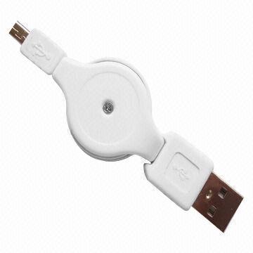 USB2.0 Retractable Cable with White Color