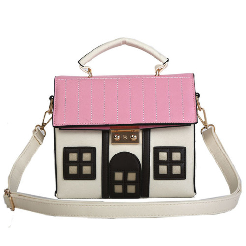 Gaya baru tabrakan warna orisinalitas aneh rumah kecil kartun rumah kecil yang indah tas tangan individu tas
