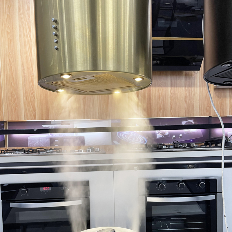 High End Hot Sales Cooker Hood Kitchen Appliance Gold Color Round Ceiling Island Range Hood
