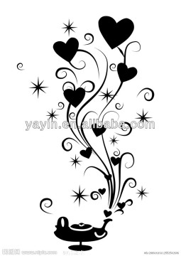 Elegant black transparent wall sticker