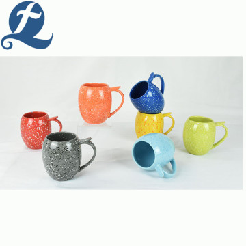 Handmade design ceramic coffee drum handle cups