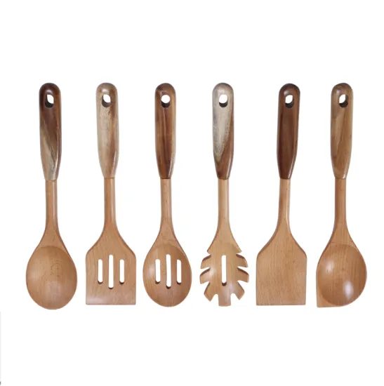 Beech wood spoon set with acacia handle