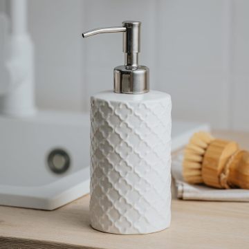Handmade Classic Ceramic Soap Dispenser with Pump for Bathroom and Kitchen