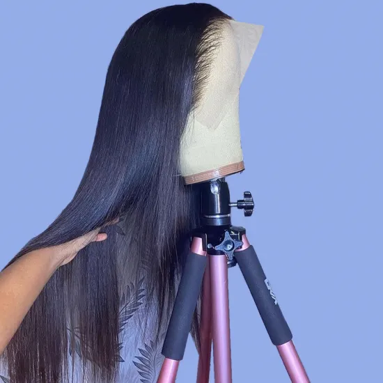 Cuticle aligned straight human hair brazilian 13x4 lace frontal wig with baby hair,Raw virgin swiss human hair wig lace front