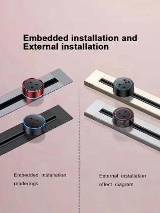 100CM DIN Rail Socket with 32A Switch: Movable Concealed Surface Power Track Socket