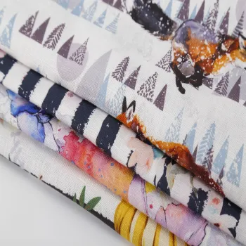 100% Linen Printed Fabric for Skirt and Dress - Custom Digital Printing