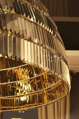 Modern stylish golden brass lighting chandelier