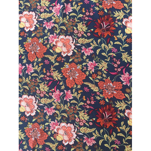 Tissu d&#39;impression en mousseline de soie à fleurs de polyester ethnique