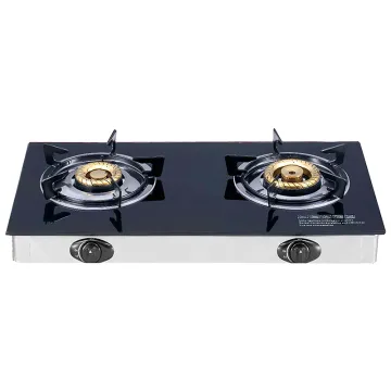 Cooking Appliances Desktop 2 Burner Gas Stove Black 7mm Tempered Glass Top Dual Cooker Cooktop For Kitchen