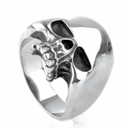 Jewelry Titanium steel ring skull silver