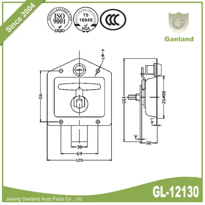 Stainless Steel Tool Box T handle Lock