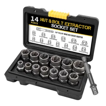 5-Piece Bolt Nut Twist Socket Wheel Lock Nut Remover and Extractor Set for 17-22mm