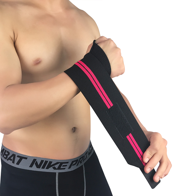 Enveloppements de support de poignet en néoprène de sport respirant de boxe en latex rose