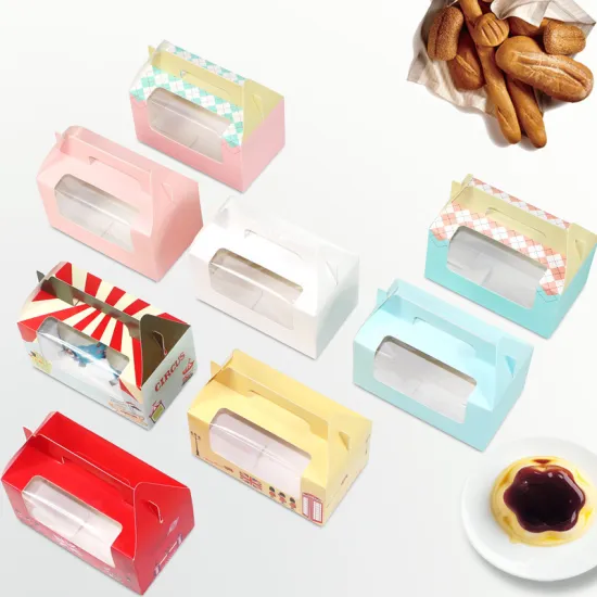 Paper cupcake box holds 2 with handle