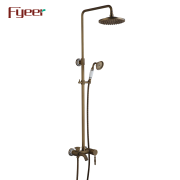 Fyeer Wandmontage Badezimmer Dusch Set Antique Messing