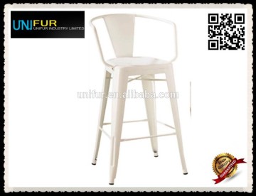 Comfortable modern metal stool with armrest