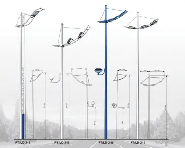 6m Single Arm Lighting Steel Poles