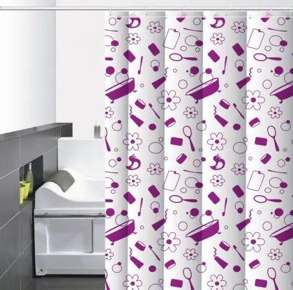 Waterproof Bathroom printed Shower Curtain Too Long