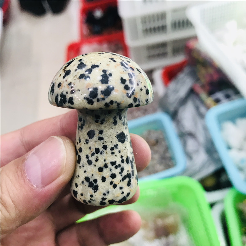 Lovely natural speckled stone crystal Mushroom crystal polished stone gift decorative natural quartz crystal