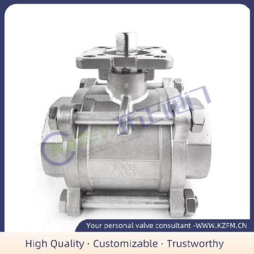 Three-piece platform threaded ball valve