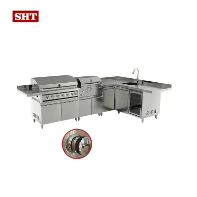 Smokeless BBQ Infrared Gas Barbecue Grill Bulit-in BBQ Cabinets