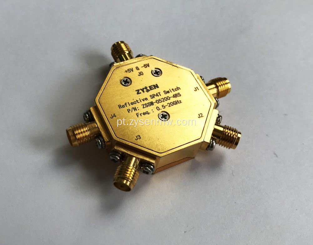 Interruptor de diodo 0,5-20GHz SP4T PIN
