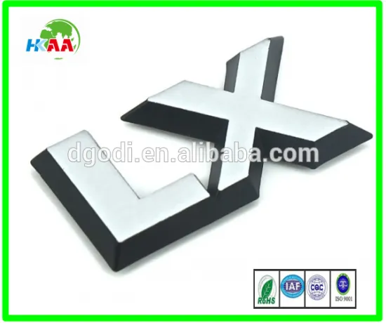 Gold plated metal iron custom logo emblem badges