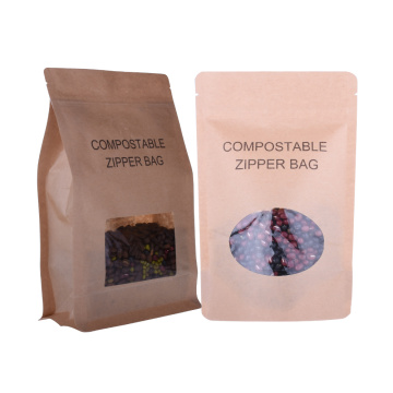 Bolsa de comida seca de papel kraft compostable compostable