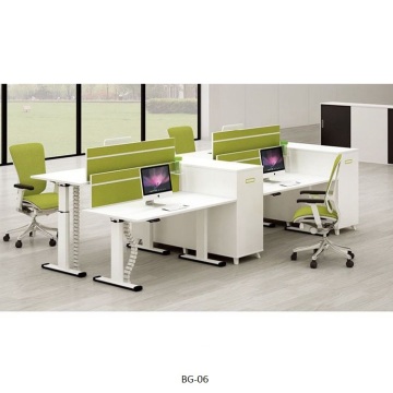 Luxury Modular Wooden 4-Person Standing Workstation