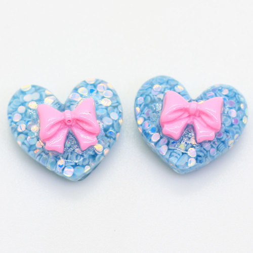 100τμχ Καρδιά Παπιγιόν σε σχήμα καρδιάς Ρατίνη με επίπεδη πλάτη Χάντρες Λεπτό Κορίτσια Αξεσουάρ Μαλλιών DIY Παιχνίδια Διακόσμηση Γούρια