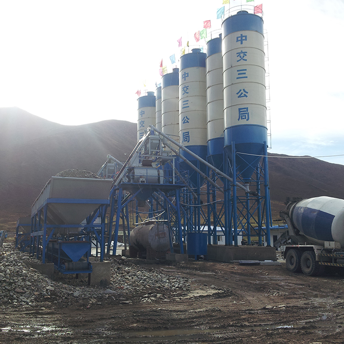 Mini cement 75m3/h concrete batching plant in Russia