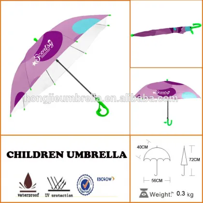 Beautiful print kid umbrella clear raincoat for children for wholesale