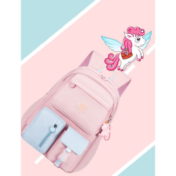 OEM Custom LOGO Nylon Pink Girls Backpack