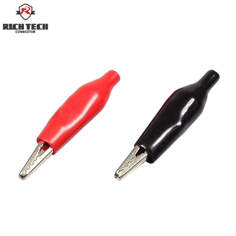 8pcs/4pairs Alligator Clip Black+Red 0.28"(7mm) Mouth DC/AC Power Testing Clip Probe Clamp Power Clamp Alligator Clip