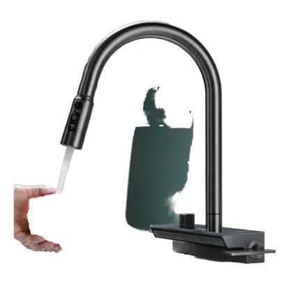 Copper Digital Display Feiyu Waterfall Pull Kitchens Faucet
