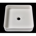 Square acrylic stone resin bathroom basin for cabinet