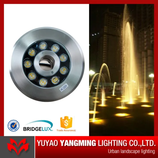 stainless steel DC12v 9w warm white LED fountain lights