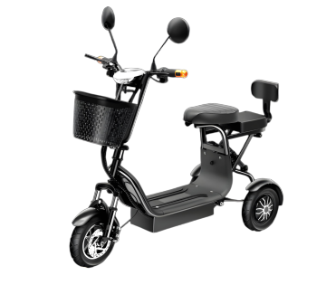 Folding electric tricycle for household commuting, two seater